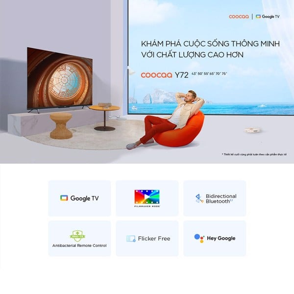 Tivi thông minh Coocaa 50 inch 50Y72 tích hợp nhiều tính năng đặc sắc