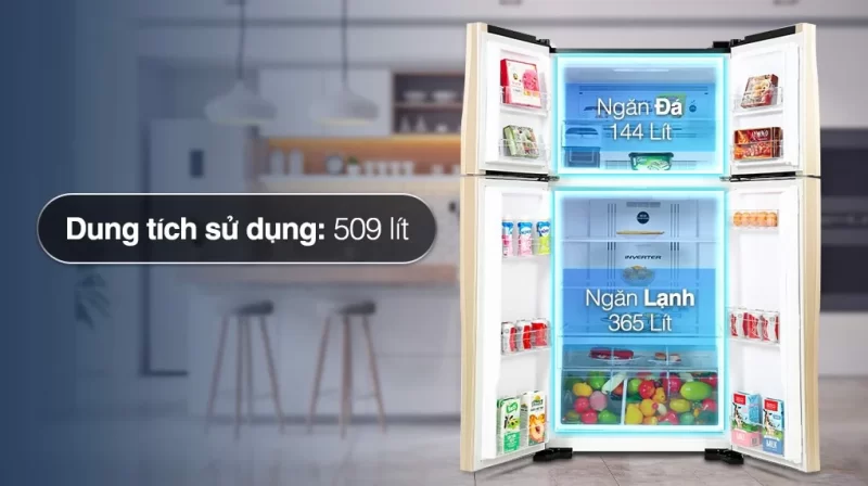 Tủ lạnh Hitachi Inverter 509 lít R-FW650PGV8 GBK