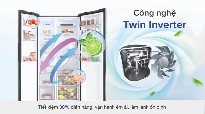 Tủ lạnh Aqua Inverter 541 lít AQR-S541XA(BL)