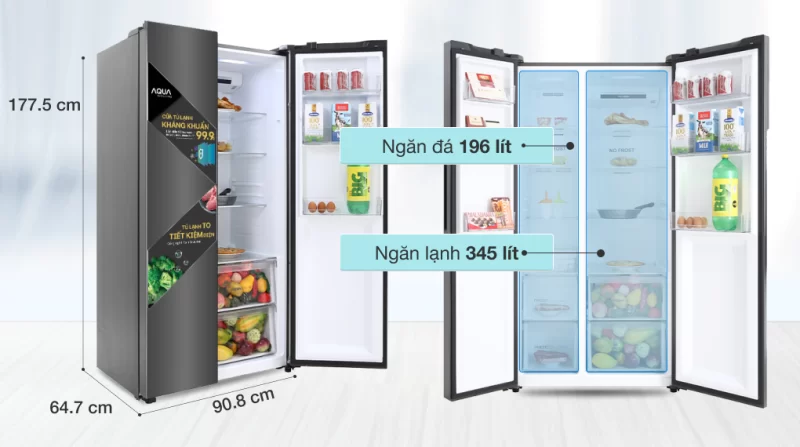Tủ lạnh Aqua Inverter 541 lít AQR-S541XA(BL)