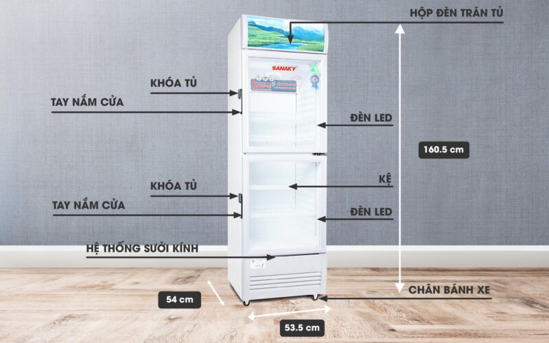 Tủ Mát Sanaky VH-218WL Công Nghệ Low E 210 Lít