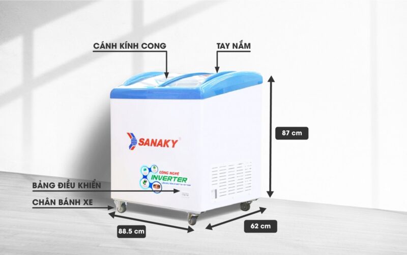 Tủ đông một ngăn nắp kính lùa Sanaky VH-2899K3 280 lít