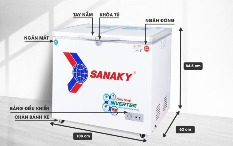 Tủ đông 2 ngăn Sanaky VH-2899W3 – 230 lít