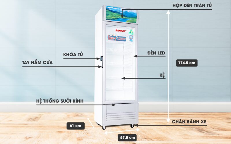 Tủ Mát Sanaky VH-308KL, 300 lít Công Nghệ LOW-E