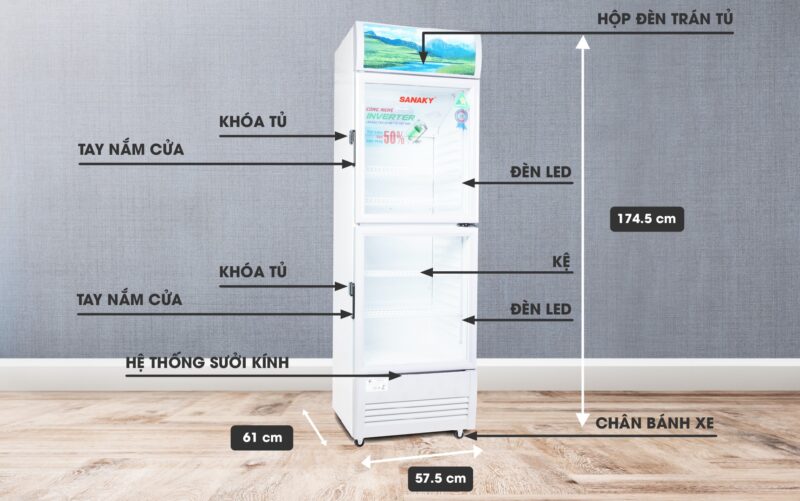 Tủ Mát Sanaky VH-308WL Công Nghệ LOW-E 300 Lít