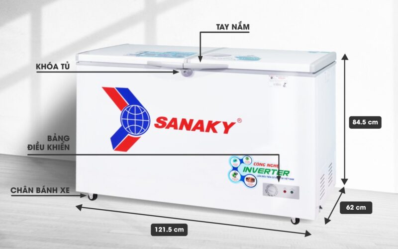 Tủ đông 1 ngăn 2 cánh Inverter Sanaky VH-3699A3 360 lít