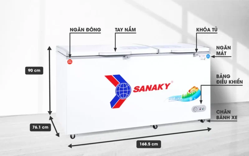 Tủ đông Sanaky 2 ngăn VH-6699W1 660 lít