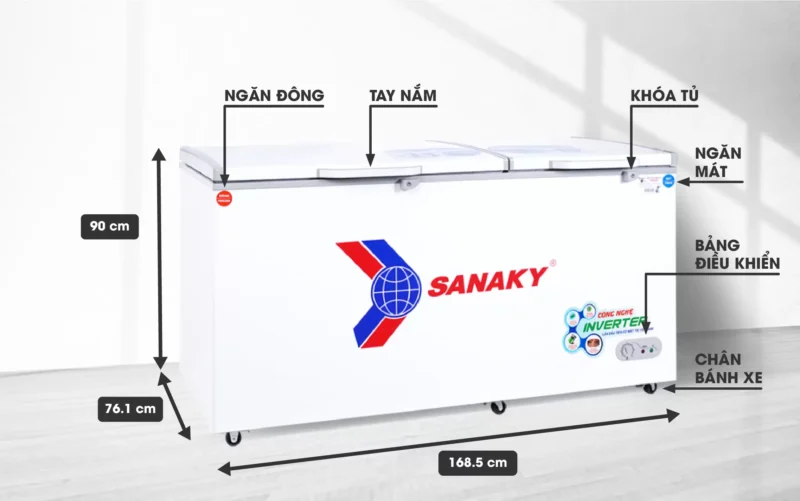 Tủ đông 2 ngăn 2 cánh Sanaky VH-6699W3 (485 lít)