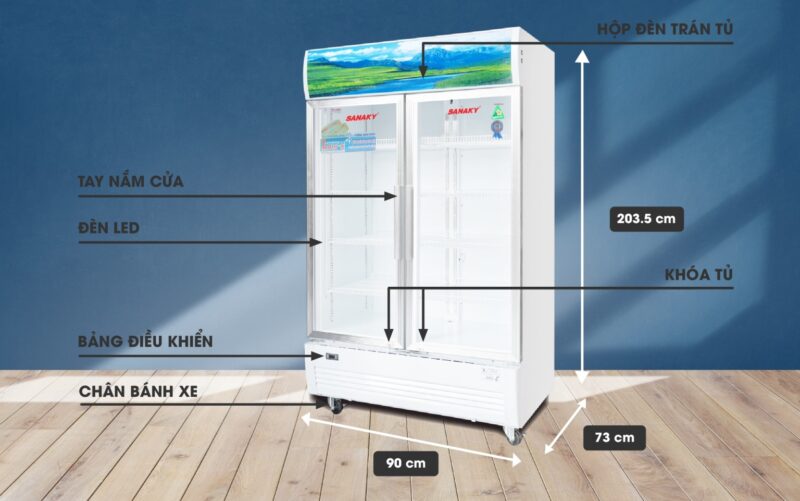 Tủ Mát Sanaky VH-8009HP, 2 Cánh 2 Bên 800 Lít