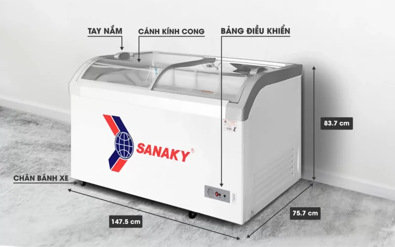 Tủ đông Sanaky mặt kính VH-888KA 500 lít