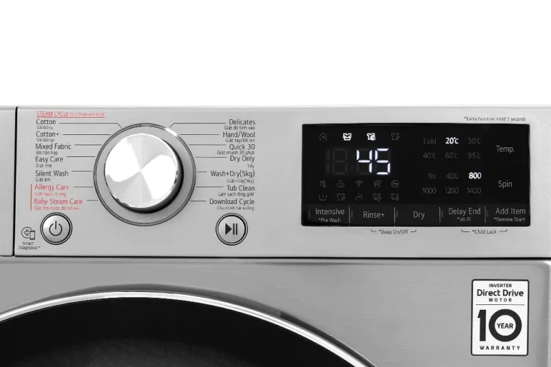 Máy Giặt Sấy LG Inverter 9 kg FV1409G4V