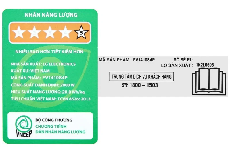 Máy giặt LG Inverter 10 kg FV1410S4P