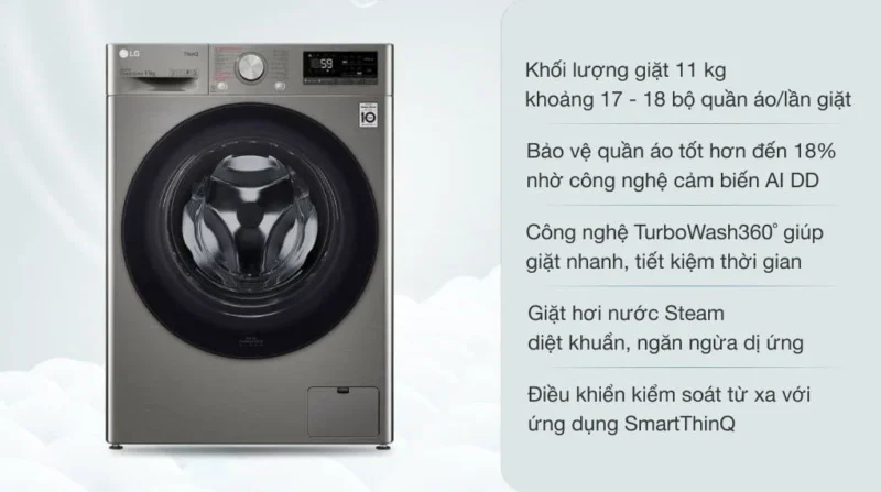 Máy giặt LG Inverter 11 kg FV1411S4P