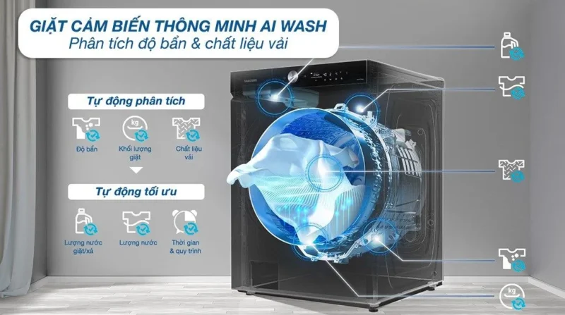 Máy giặt Samsung Bespoke AI Inverter 24 kg WF24B9600KV/SV