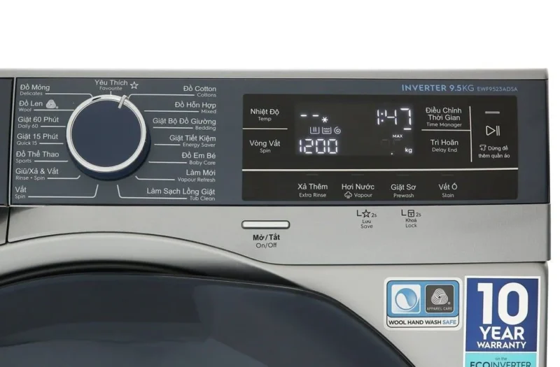 Máy Giặt Electrolux Inverter 9.5 kg EWF9523ADSA