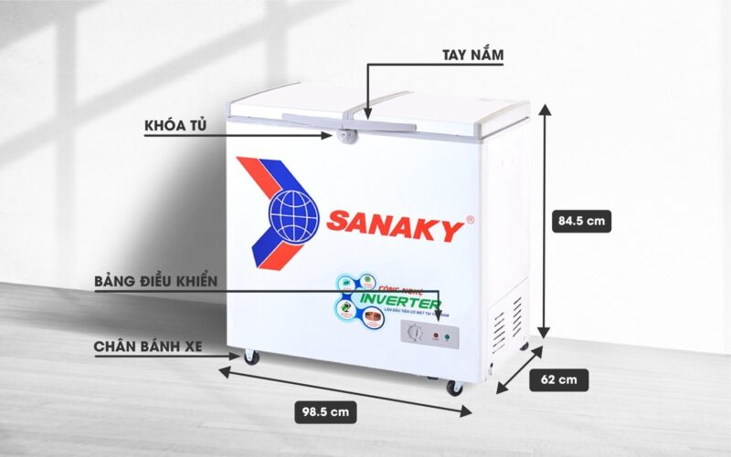 Tủ Đông Inverter Sanaky VH-2599A3, 1 Ngăn Đông 250 Lít