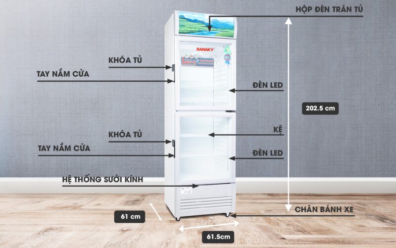 Tủ Mát Sanaky VH 408WL, Chống Đọng Sương 400 Lít
