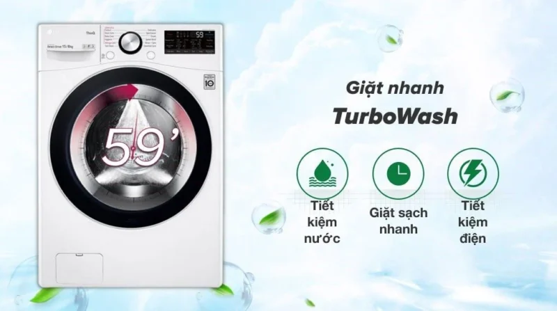 Máy Giặt Sấy LG Inverter 15 kg F2515RTGW