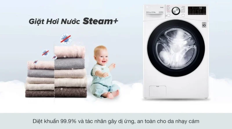 Máy Giặt Sấy LG Inverter 15 kg F2515RTGW