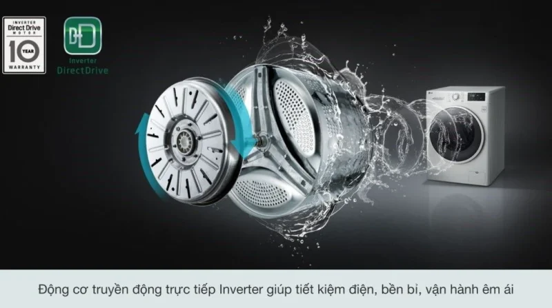 Máy Giặt Sấy LG Inverter 15 kg F2515RTGW